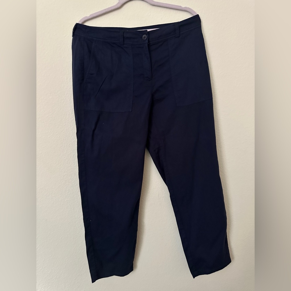 Eileen Fisher 100% Cotton Pants Navy Blue 12P